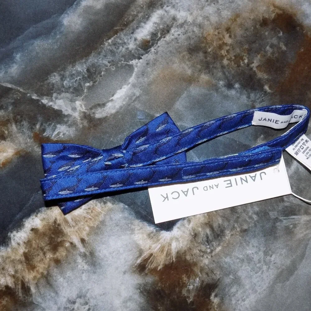 Janie and Jack Whale Blue Bow Tie Size 2-5 Boy's NEW
